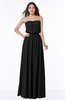 Romantic A-line Strapless Half Backless Chiffon Ribbon Plus Size Bridesmaid Dresses