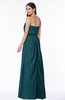 Romantic A-line Strapless Half Backless Chiffon Ribbon Plus Size Bridesmaid Dresses