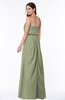 Romantic A-line Strapless Half Backless Chiffon Ribbon Plus Size Bridesmaid Dresses