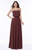 Romantic A-line Strapless Half Backless Chiffon Ribbon Plus Size Bridesmaid Dresses
