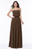 Romantic A-line Strapless Half Backless Chiffon Ribbon Plus Size Bridesmaid Dresses