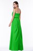 Romantic A-line Strapless Half Backless Chiffon Ribbon Plus Size Bridesmaid Dresses