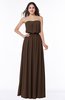 Romantic A-line Strapless Half Backless Chiffon Ribbon Plus Size Bridesmaid Dresses