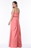 Romantic A-line Strapless Half Backless Chiffon Ribbon Plus Size Bridesmaid Dresses