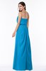 Romantic A-line Strapless Half Backless Chiffon Ribbon Plus Size Bridesmaid Dresses