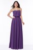 Romantic A-line Strapless Half Backless Chiffon Ribbon Plus Size Bridesmaid Dresses