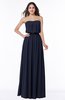 Romantic A-line Strapless Half Backless Chiffon Ribbon Plus Size Bridesmaid Dresses