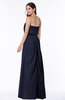 Romantic A-line Strapless Half Backless Chiffon Ribbon Plus Size Bridesmaid Dresses