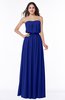 Romantic A-line Strapless Half Backless Chiffon Ribbon Plus Size Bridesmaid Dresses