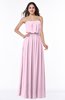 Romantic A-line Strapless Half Backless Chiffon Ribbon Plus Size Bridesmaid Dresses
