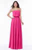 Romantic A-line Strapless Half Backless Chiffon Ribbon Plus Size Bridesmaid Dresses