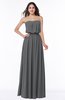 Romantic A-line Strapless Half Backless Chiffon Ribbon Plus Size Bridesmaid Dresses