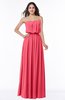 Romantic A-line Strapless Half Backless Chiffon Ribbon Plus Size Bridesmaid Dresses