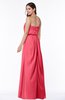 Romantic A-line Strapless Half Backless Chiffon Ribbon Plus Size Bridesmaid Dresses