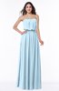 Romantic A-line Strapless Half Backless Chiffon Ribbon Plus Size Bridesmaid Dresses