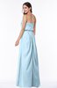Romantic A-line Strapless Half Backless Chiffon Ribbon Plus Size Bridesmaid Dresses