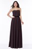 Romantic A-line Strapless Half Backless Chiffon Ribbon Plus Size Bridesmaid Dresses