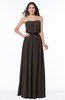 Romantic A-line Strapless Half Backless Chiffon Ribbon Plus Size Bridesmaid Dresses