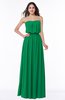 Romantic A-line Strapless Half Backless Chiffon Ribbon Plus Size Bridesmaid Dresses
