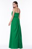 Romantic A-line Strapless Half Backless Chiffon Ribbon Plus Size Bridesmaid Dresses