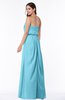 Romantic A-line Strapless Half Backless Chiffon Ribbon Plus Size Bridesmaid Dresses
