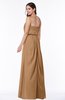 Romantic A-line Strapless Half Backless Chiffon Ribbon Plus Size Bridesmaid Dresses