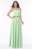 Romantic A-line Strapless Half Backless Chiffon Ribbon Plus Size Bridesmaid Dresses