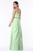 Romantic A-line Strapless Half Backless Chiffon Ribbon Plus Size Bridesmaid Dresses