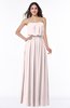 Romantic A-line Strapless Half Backless Chiffon Ribbon Plus Size Bridesmaid Dresses