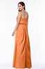 Romantic A-line Strapless Half Backless Chiffon Ribbon Plus Size Bridesmaid Dresses