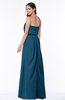 Romantic A-line Strapless Half Backless Chiffon Ribbon Plus Size Bridesmaid Dresses