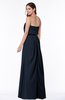 Romantic A-line Strapless Half Backless Chiffon Ribbon Plus Size Bridesmaid Dresses