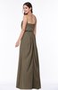 Romantic A-line Strapless Half Backless Chiffon Ribbon Plus Size Bridesmaid Dresses
