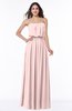 Romantic A-line Strapless Half Backless Chiffon Ribbon Plus Size Bridesmaid Dresses