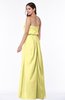 Romantic A-line Strapless Half Backless Chiffon Ribbon Plus Size Bridesmaid Dresses