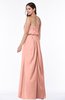 Romantic A-line Strapless Half Backless Chiffon Ribbon Plus Size Bridesmaid Dresses