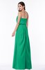 Romantic A-line Strapless Half Backless Chiffon Ribbon Plus Size Bridesmaid Dresses