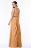 Romantic A-line Strapless Half Backless Chiffon Ribbon Plus Size Bridesmaid Dresses