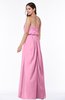 Romantic A-line Strapless Half Backless Chiffon Ribbon Plus Size Bridesmaid Dresses