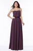 Romantic A-line Strapless Half Backless Chiffon Ribbon Plus Size Bridesmaid Dresses