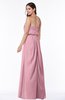 Romantic A-line Strapless Half Backless Chiffon Ribbon Plus Size Bridesmaid Dresses