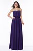 Romantic A-line Strapless Half Backless Chiffon Ribbon Plus Size Bridesmaid Dresses