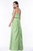Romantic A-line Strapless Half Backless Chiffon Ribbon Plus Size Bridesmaid Dresses