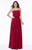Romantic A-line Strapless Half Backless Chiffon Ribbon Plus Size Bridesmaid Dresses