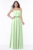Romantic A-line Strapless Half Backless Chiffon Ribbon Plus Size Bridesmaid Dresses