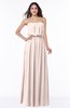 Romantic A-line Strapless Half Backless Chiffon Ribbon Plus Size Bridesmaid Dresses