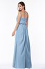 Romantic A-line Strapless Half Backless Chiffon Ribbon Plus Size Bridesmaid Dresses