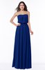 Romantic A-line Strapless Half Backless Chiffon Ribbon Plus Size Bridesmaid Dresses