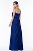 Romantic A-line Strapless Half Backless Chiffon Ribbon Plus Size Bridesmaid Dresses