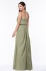 Romantic A-line Strapless Half Backless Chiffon Ribbon Plus Size Bridesmaid Dresses